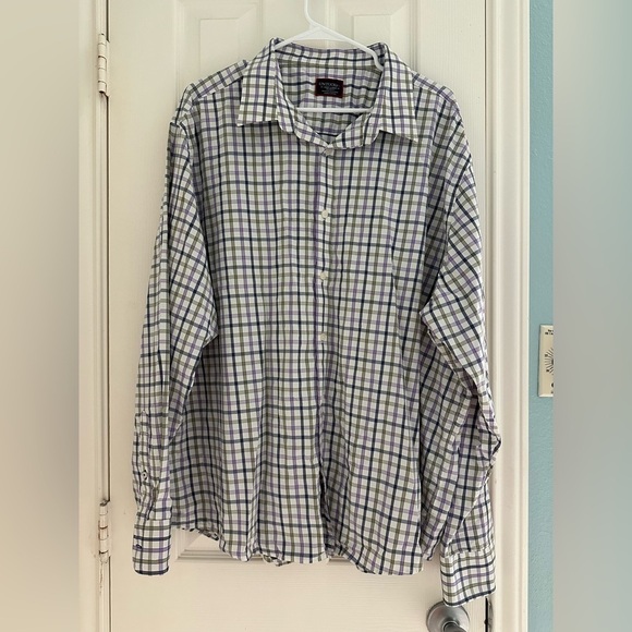 UNTUCKit Other - Untuckit White Purple Plaid Dress shirt size 3XL.  Relaxed Fit